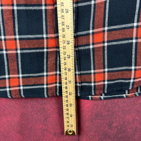 NORTHEAST OUTFITTERS MEN'S PLAID BUTTON DOWN FLANEL SHIRT SIZE XL BLACK ORANGE - Picture 7 of 10